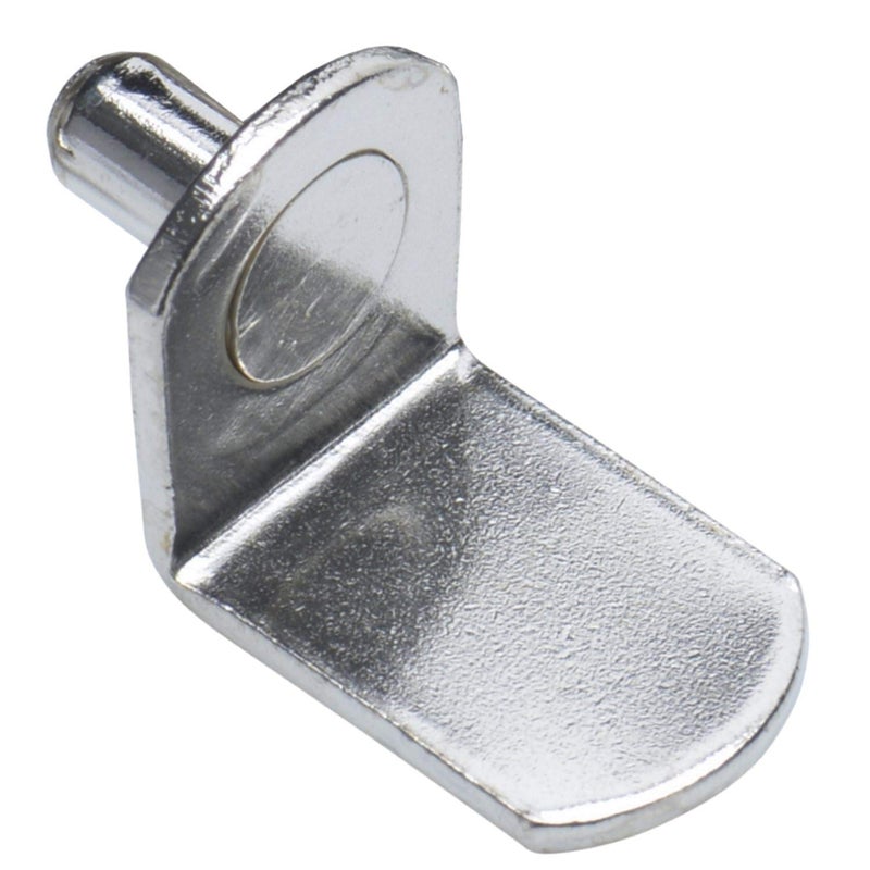 Desunia 5mm (25 Pack) Bracket Style Cabinet Shelf Support Pegs | "L" Clips for Kitchen & Bookcase | Polished Nickel - Image 1